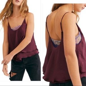 NEW FREE PEOPLE Turn It On Cami Sequins Flowy Top Size Small